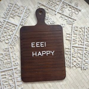 Rustic Wooden Message Board with White Letters